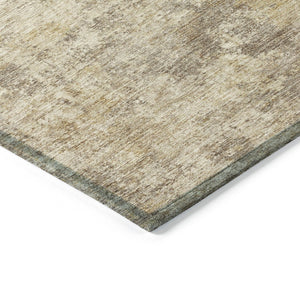 HomeRoots 5' Stylish Taupe and Beige Abstract Area Rug for Indoor Outdoor Use – Durable, Washable, Versatile Design 8' Round 630551