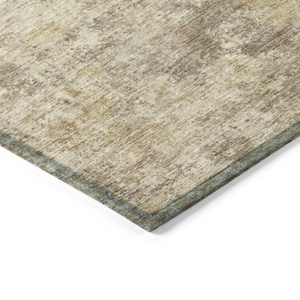 HomeRoots 5' Stylish Taupe and Beige Abstract Area Rug for Indoor Outdoor Use – Durable, Washable, Versatile Design 8' Round 630551