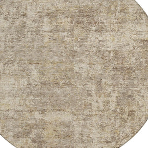HomeRoots 5' Stylish Taupe and Beige Abstract Area Rug for Indoor Outdoor Use – Durable, Washable, Versatile Design 8' Round 630551