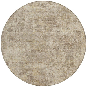 HomeRoots 5' Stylish Taupe and Beige Abstract Area Rug for Indoor Outdoor Use – Durable, Washable, Versatile Design 8' Round 630551