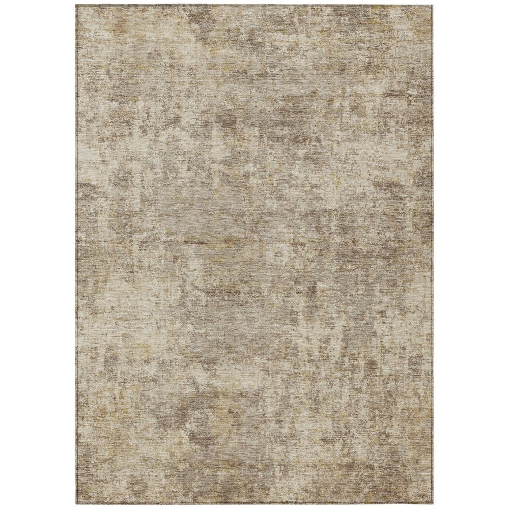 HomeRoots 5' Stylish Taupe and Beige Abstract Area Rug for Indoor Outdoor Use – Durable, Washable, Versatile Design 10' X 14' 630554