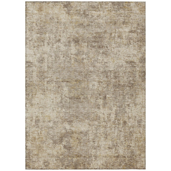 HomeRoots 5' Stylish Taupe and Beige Abstract Area Rug for Indoor Outdoor Use – Durable, Washable, Versatile Design 10' X 14' 630554