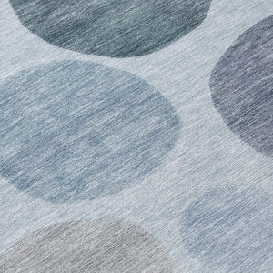 HomeRoots 5' Blue and Gray Geometric Area Rug - Stylish, Durable, Washable for Indoor and Outdoor Spaces 8' X 10' 630564