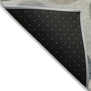 HomeRoots 5' Stylish Geometric Area Rug in Khaki, Fern Green & Teal for Indoor & Outdoor Spaces, Washable 8' X 10' 630582