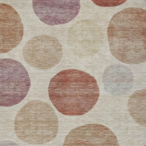 HomeRoots 5' Salmon Ivory and Mauve Geometric Washable Rug - Stylish Indoor Outdoor Accent for Any Space 5' X 8' 630586