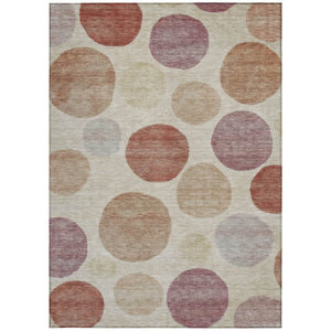 HomeRoots 5' Salmon Ivory and Mauve Geometric Washable Rug - Stylish Indoor Outdoor Accent for Any Space 8' X 10' 630588