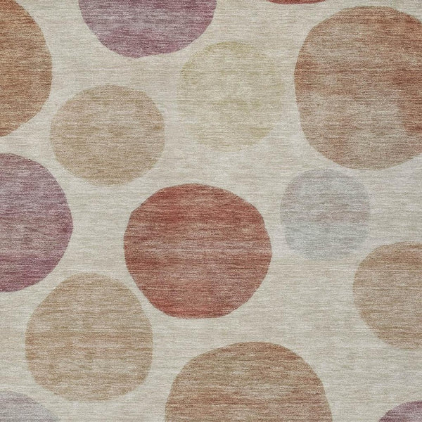 HomeRoots 5' Salmon Ivory and Mauve Geometric Washable Rug - Stylish Indoor Outdoor Accent for Any Space 9' X 12' 630589
