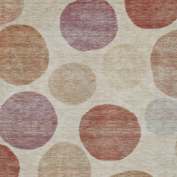 HomeRoots 5' Salmon Ivory and Mauve Geometric Washable Rug - Stylish Indoor Outdoor Accent for Any Space 10' X 14' 630590