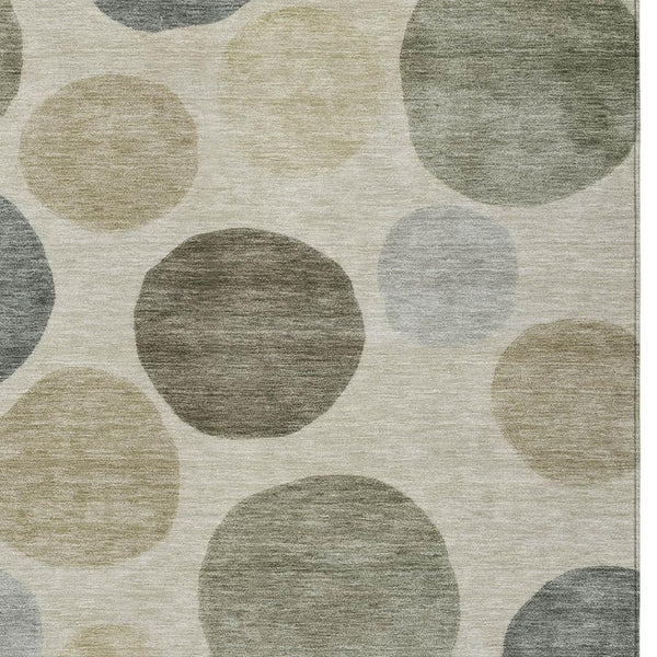 HomeRoots 5' Stylish Taupe Beige and Ivory Geometric Area Rug - Durable, Washable for Indoor and Outdoor Use 8' X 10' 630600