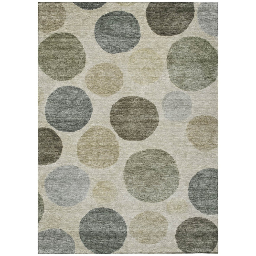 HomeRoots 5' Stylish Taupe Beige and Ivory Geometric Area Rug - Durable, Washable for Indoor and Outdoor Use 10' X 14' 630602