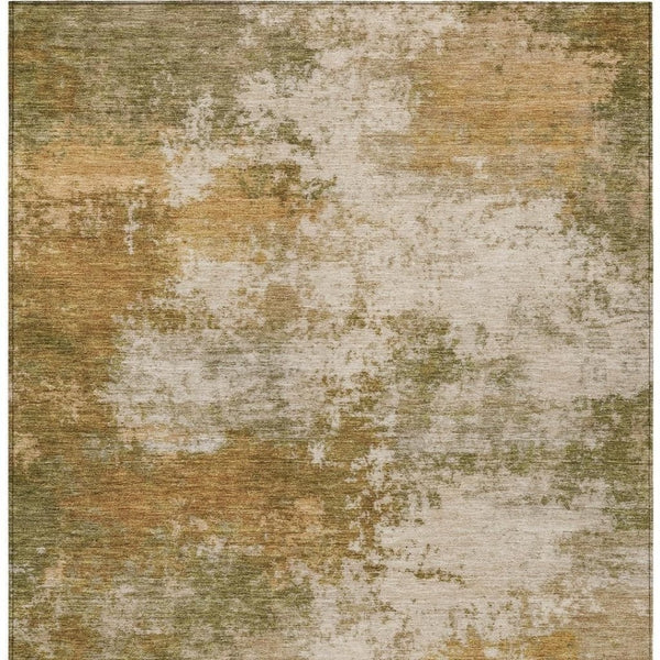 HomeRoots 5' Copper and Ivory Abstract Area Rug - Stylish, Washable, Indoor-Outdoor Design for Any Space 5' X 8' 630622