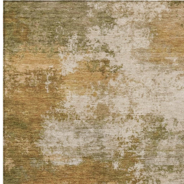 HomeRoots 5' Copper and Ivory Abstract Area Rug - Stylish, Washable, Indoor-Outdoor Design for Any Space 5' X 8' 630622