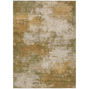 HomeRoots 5' Copper and Ivory Abstract Area Rug - Stylish, Washable, Indoor-Outdoor Design for Any Space 9' X 12' 630625