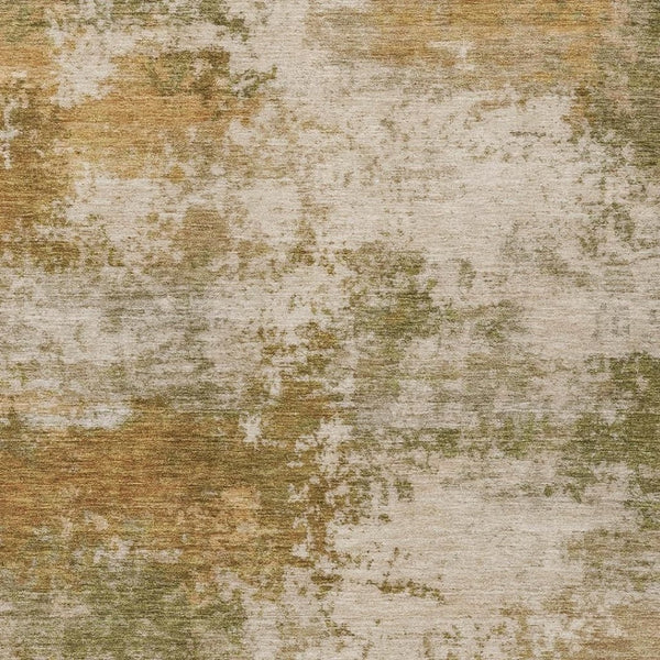 HomeRoots 5' Copper and Ivory Abstract Area Rug - Stylish, Washable, Indoor-Outdoor Design for Any Space 9' X 12' 630625