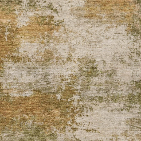 HomeRoots 5' Copper and Ivory Abstract Area Rug - Stylish, Washable, Indoor-Outdoor Design for Any Space 10' X 14' 630626