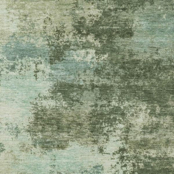HomeRoots 5' Artichoke Green and Aqua Abstract Area Rug – Stylish, Washable, Indoor-Outdoor Design for Any Space 10' X 14' 630638