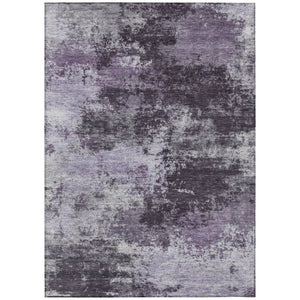 HomeRoots 5' Purple and Ivory Abstract Washable Area Rug - Stylish, Durable, Indoor/Outdoor Perfect for Any Space 5' X 8' 630646