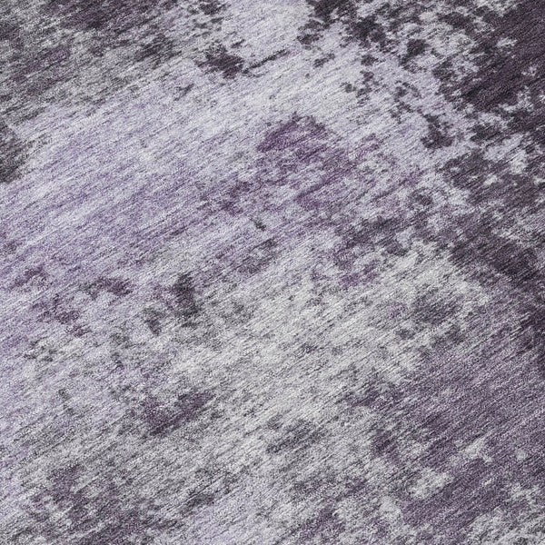 HomeRoots 5' Purple and Ivory Abstract Washable Area Rug - Stylish, Durable, Indoor/Outdoor Perfect for Any Space 10' X 14' 630650