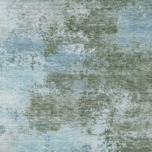 HomeRoots 5' Contemporary Abstract Area Rug in Sage and Denim Blue - Durable, Washable for Indoor & Outdoor Use 8' X 10' 630654