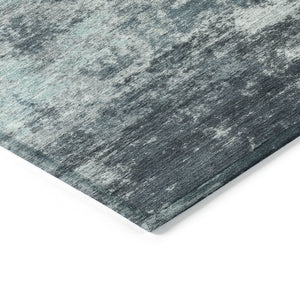 HomeRoots 5' Vibrant Teal and Navy Abstract Area Rug – Durable, Washable, Ideal for Indoor and Outdoor Spaces 9' X 12' 630661
