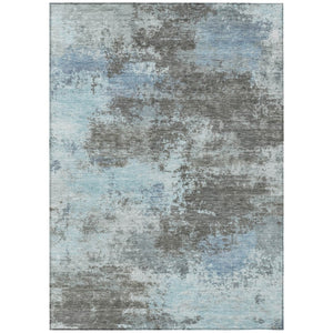 HomeRoots 5' Contemporary Taupe and Sky Blue Abstract Washable Area Rug for Indoor and Outdoor Spaces 5' X 8' 630664