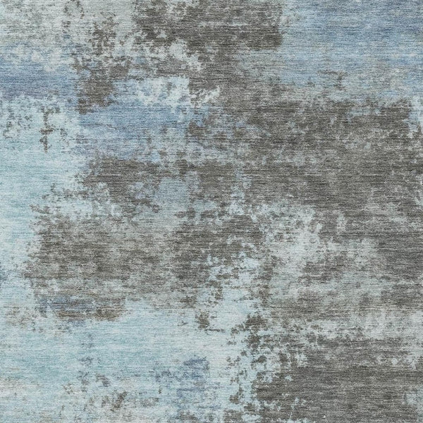 HomeRoots 5' Contemporary Taupe and Sky Blue Abstract Washable Area Rug for Indoor and Outdoor Spaces 9' X 12' 630667