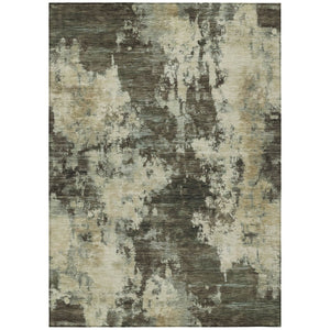 HomeRoots 5' Modern Brown and Beige Abstract Area Rug - Washable, Durable, Indoor/Outdoor Versatile Design 8' X 10' 630672