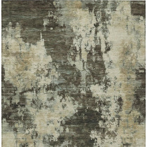 HomeRoots 5' Modern Brown and Beige Abstract Area Rug - Washable, Durable, Indoor/Outdoor Versatile Design 10' X 14' 630674