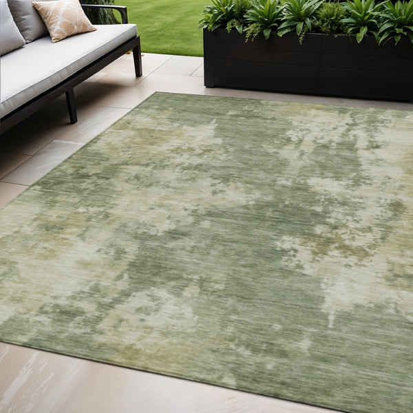 HomeRoots 5' Sage and Beige Abstract Area Rug - Stylish, Durable, Washable for Indoor and Outdoor Spaces 5' X 8' 630700
