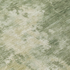 HomeRoots 5' Sage and Beige Abstract Area Rug - Stylish, Durable, Washable for Indoor and Outdoor Spaces 8' Round 630701