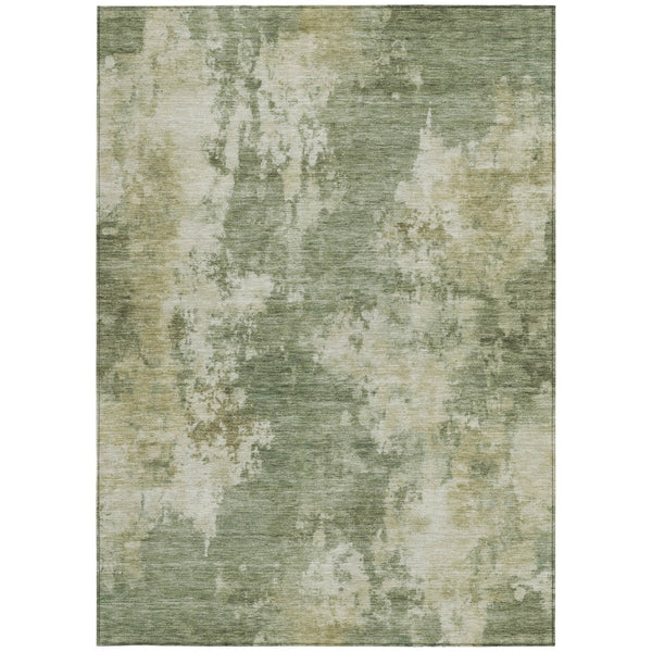 HomeRoots 5' Sage and Beige Abstract Area Rug - Stylish, Durable, Washable for Indoor and Outdoor Spaces 8' X 10' 630702