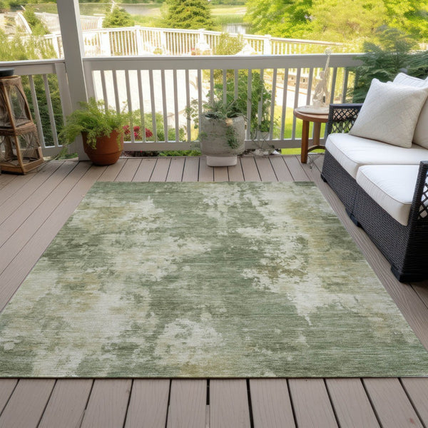 HomeRoots 5' Sage and Beige Abstract Area Rug - Stylish, Durable, Washable for Indoor and Outdoor Spaces 8' X 10' 630702