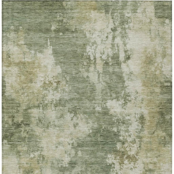 HomeRoots 5' Sage and Beige Abstract Area Rug - Stylish, Durable, Washable for Indoor and Outdoor Spaces 9' X 12' 630703