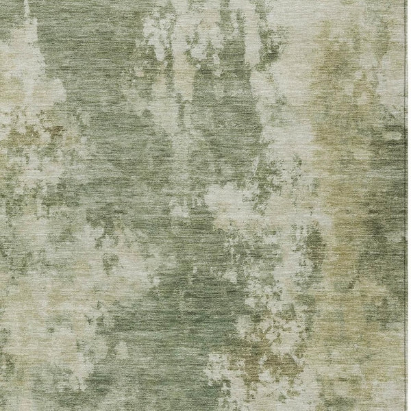HomeRoots 5' Sage and Beige Abstract Area Rug - Stylish, Durable, Washable for Indoor and Outdoor Spaces 9' X 12' 630703