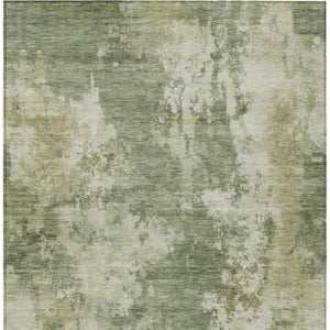 HomeRoots 5' Sage and Beige Abstract Area Rug - Stylish, Durable, Washable for Indoor and Outdoor Spaces 10' X 14' 630704
