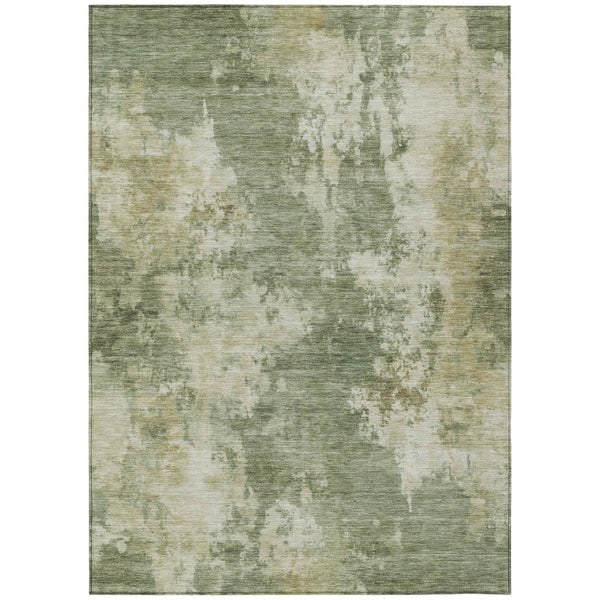 HomeRoots 5' Sage and Beige Abstract Area Rug - Stylish, Durable, Washable for Indoor and Outdoor Spaces 10' X 14' 630704