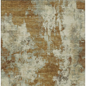 HomeRoots 5' Terra Cotta and Beige Abstract Indoor Outdoor Area Rug - Stylish, Washable, and Durable Décor Solution 5' X 8' 630712