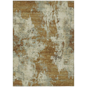 HomeRoots 5' Terra Cotta and Beige Abstract Indoor Outdoor Area Rug - Stylish, Washable, and Durable Décor Solution 5' X 8' 630712