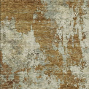 HomeRoots 5' Terra Cotta and Beige Abstract Indoor Outdoor Area Rug - Stylish, Washable, and Durable Décor Solution 5' X 8' 630712