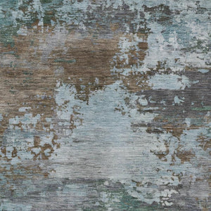 HomeRoots 5' Brown and Blue Abstract Area Rug – Stylish, Durable, Washable Indoor/Outdoor Rug for All Spaces 5' X 8' 630718
