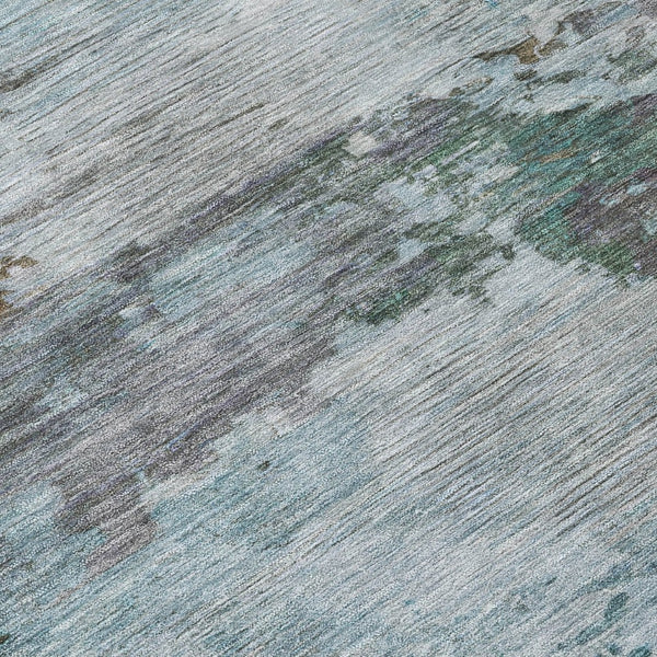HomeRoots 5' Brown and Blue Abstract Area Rug – Stylish, Durable, Washable Indoor/Outdoor Rug for All Spaces 8' Round 630719