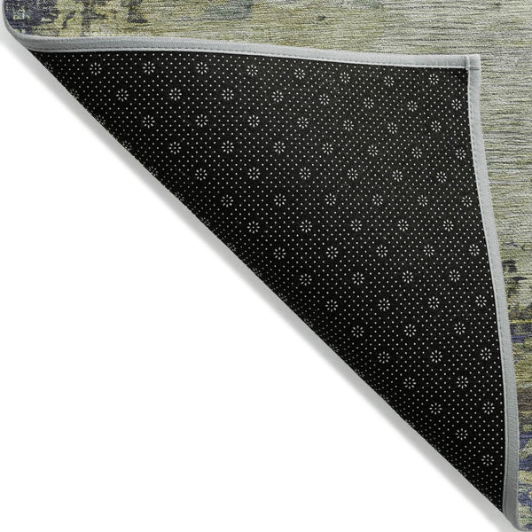 HomeRoots 5' Abstract Area Rug in Purple, Olive Green & Taupe - Durable, Washable for Indoor & Outdoor Use 5' X 8' 630742