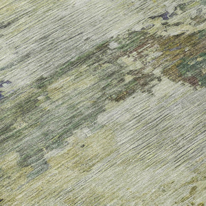 HomeRoots 5' Abstract Area Rug in Purple, Olive Green & Taupe - Durable, Washable for Indoor & Outdoor Use 9' X 12' 630745