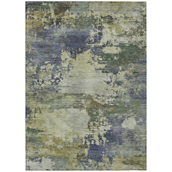 HomeRoots 5' Abstract Area Rug in Purple, Olive Green & Taupe - Durable, Washable for Indoor & Outdoor Use 10' X 14' 630746