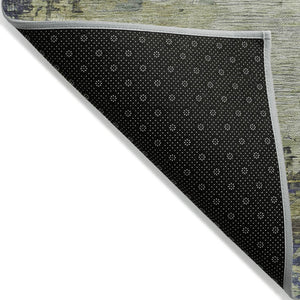 HomeRoots 5' Abstract Area Rug in Purple, Olive Green & Taupe - Durable, Washable for Indoor & Outdoor Use 10' X 14' 630746