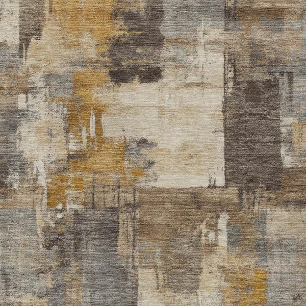 HomeRoots 5' Abstract Washable Indoor Outdoor Area Rug in Brown, Beige, and Charcoal - Durable & Stylish Design 8' X 10' 630762
