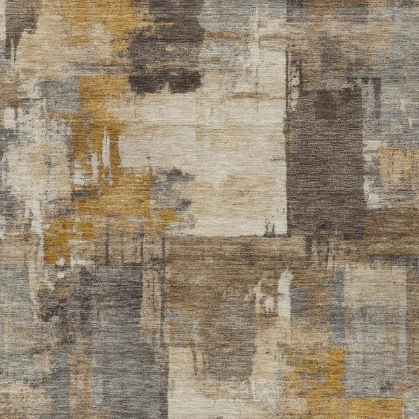 HomeRoots 5' Abstract Washable Indoor Outdoor Area Rug in Brown, Beige, and Charcoal - Durable & Stylish Design 9' X 12' 630763