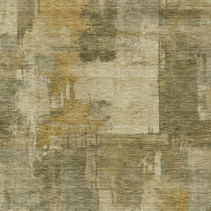 HomeRoots 5' Abstract Washable Area Rug in Khaki Beige and Wheat - Durable for Indoor & Outdoor Use 9' X 12' 630781