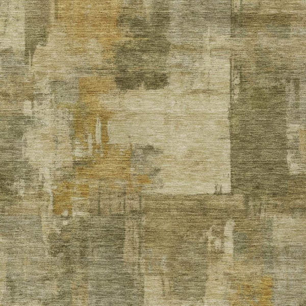 HomeRoots 5' Abstract Washable Area Rug in Khaki Beige and Wheat - Durable for Indoor & Outdoor Use 9' X 12' 630781