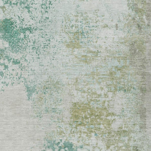 HomeRoots 5' Abstract Washable Area Rug in Beige, Teal, and Ivory – Stylish, Durable, Indoor/Outdoor Essential 5' X 8' 630808